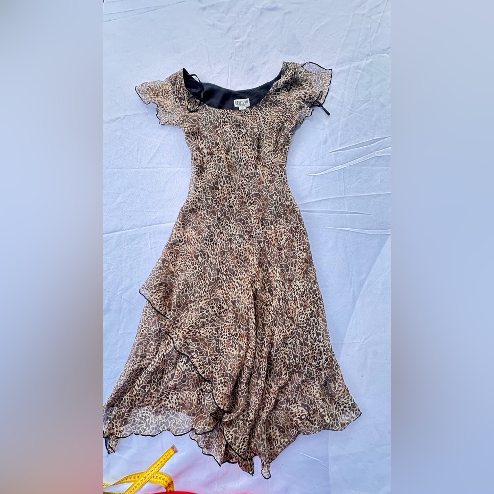 Robbie Bee Asymmetrical Leopard Print Dress